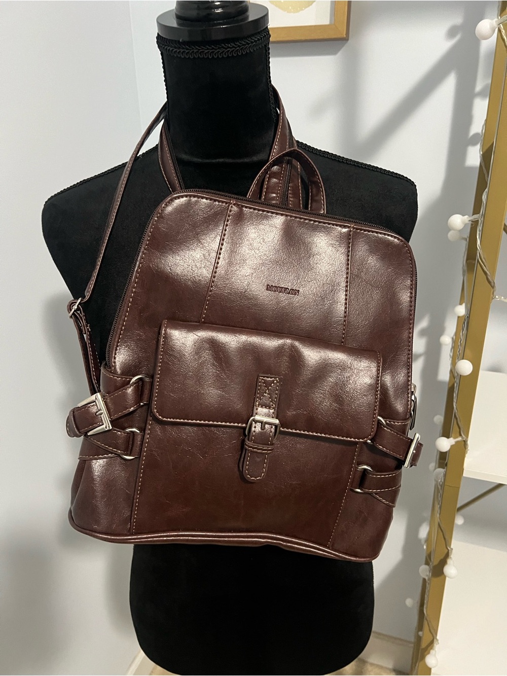 Mouflon Leather Brown Backpack - Casual Daypack - Picture 9 of 16